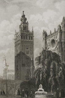 The Cathedral with the Giralda, Seville, Andalusia, Spain, 1853.  Creator: Unknown.