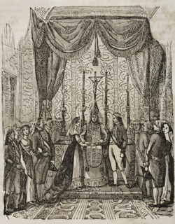 Wedding of Prince Ferdinand to Princess Maria Antonia, on 4 October 1802 in Barcelona, 1851.  Creator: Unknown.