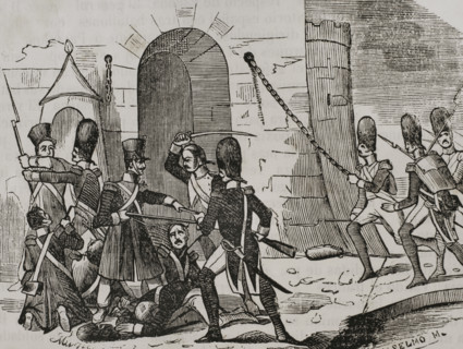 Surprise of the Pamplona Citadel, Napoleonic invasion, 1808, (1851).  Creator: Unknown.