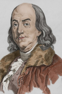 Benjamin Franklin, (1706-1790), American scientist, inventor and politician, 1837, (1850).  Creator: Augustin François Lemaitre.