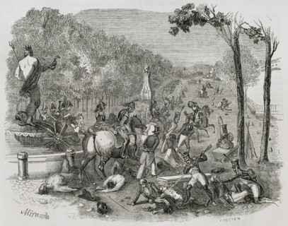 Repression by French troops after the Dos de Mayo Uprising, Madrid, Spain, 1808, (1853). Creator: Miranda.