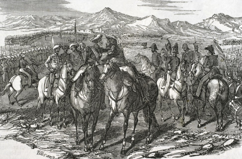 The Embrace of Vergara, (August 31, 1839), 1853.  Creators: Miranda, Bernardo Rico.