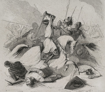 Battle of Araviana, (22 September 1359), War of the Two Peters..., Spain, 1853. Creator: Antonio Roca Sallent.