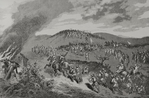 Battle of Calatanazor, (July 1002), Iberian peninsula, 1890.  Creator: Unknown.
