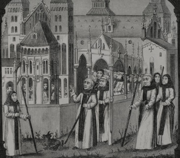 Saint Bernard, (1090-1153) takes possession of the Abbey of Clairvaux...1115 (1877).  Creator: Jules Jean Marie Joseph Huyot.
