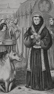 St Anthony of Padua, (1195-1231) wishing to demonstrate to a heretic...late 15th century (1877).  Creator: Unknown.