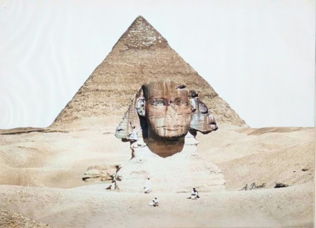Untitled (Sphinx and Pyramid), c.1860. Creator: Felice Beato.