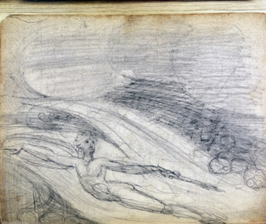 Satan with shield and spear, c1787-1818. Creator: William Blake.