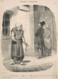 Vingt sous de denier à Dieu...grigou, va !, 1847. Creator: Honore Daumier.