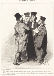 Vous m'avez injurié dans votre plaidoirie..., 1845. Creator: Honore Daumier.