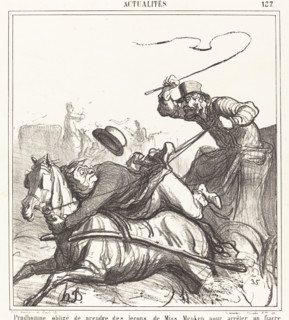 Prudhomme obligé de prendre des leçons..., 1867. Creator: Honore Daumier.