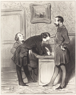 C'est bien parce que c'est votre ami..., 1845. Creator: Honore Daumier.