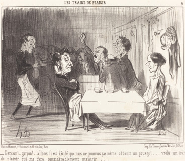 Garçon!... garçon!... allons il est décidé..., 1852. Creator: Honore Daumier.
