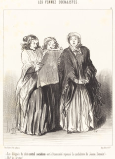 Les délégués du club central socialiste..., 1849.  Creator: Honore Daumier.	Les délégués du club central socialiste..., 1849. ...ont à l'unanimité repoussé la candidature de Jeanne Derouin!" - Oh! les...