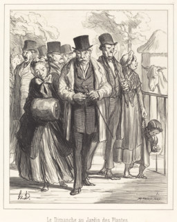 Le Dimanche au Jardin des Plantes, 1862. Creator: Honore Daumier.