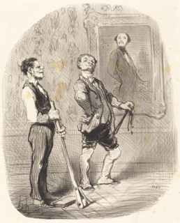 Il y a trois mois, m'sieu l'vicomte posait toujours comme ça..., 1848.  Creator: Honore Daumier.
