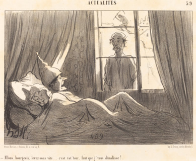 Allons, bourgeois, levez-vous vite..., 1852.  Creator: Honore Daumier.