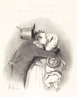 Rencontre de la payse, 1844. Creator: Honore Daumier.