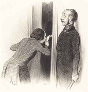 Un amant trop heureux, 1844. Creator: Honore Daumier.
