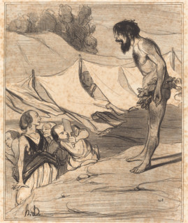 Présentation d'Ulysse à Nausica, 1842.  Creator: Honore Daumier.