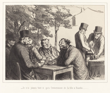 Je n'ai jamais tant ri qu'a l'enterrement de la fille à Bourdin..., 1862. Creator: Honore Daumier.