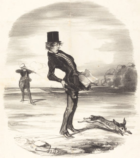 Une charge déplacée, 1845. Creator: Honore Daumier.