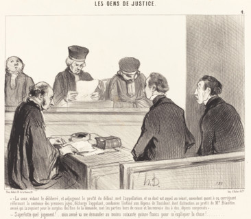 La Cour, vidant le délibéré..., 1845. Creator: Honore Daumier.