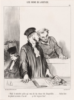 Voilà le ministère public qui vous dit des choses très désagréables..., 1846.  Creator: Honore Daumier.