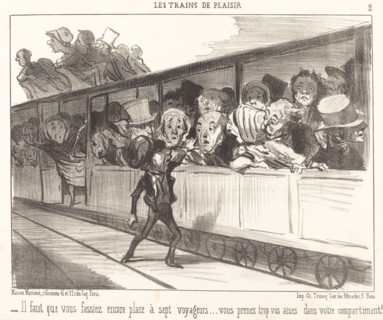 Il faut que vous fassiez encore place à sept voyageurs..., 1852. Creator: Honore Daumier.