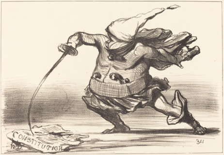 Un Matamore portant une... botte..., 1851. Creator: Honore Daumier.