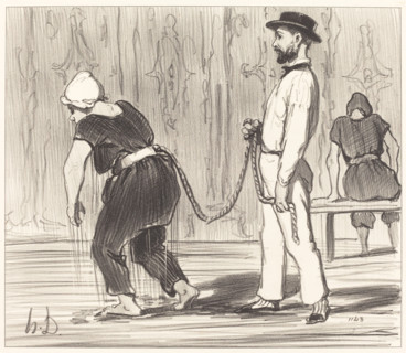 Madame Rabourdeau a sa première leçon, 1847. Creator: Honore Daumier.