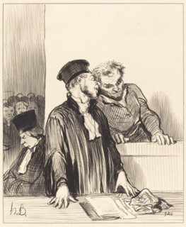 Voilà le ministère public qui vous dit des choses très désagréables..., 1846.  Creator: Honore Daumier.