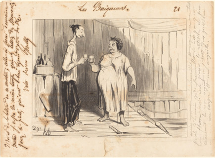 Parole d'honneur Mme. Frenouillet..., 1841. Creator: Honore Daumier.