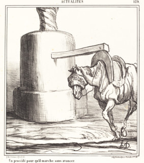 Un procédé pour qu'il marche sans avancer, 1868. Creator: Honore Daumier.