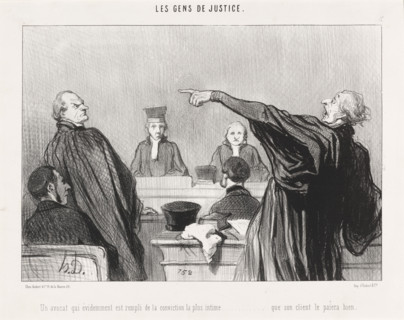 Un avocat qui évidemment est rempli de la conviction la plus intime..., 1845.  Creator: Honore Daumier.