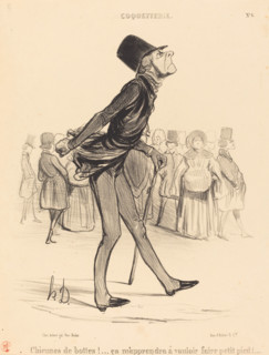 Chiennes de bottes! ...ça m'apprendra à vouloir faire petit pied!..., 1840.  Creator: Honore Daumier.