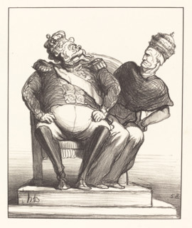 Trop étroit pour deux, 1870. Creator: Honore Daumier.