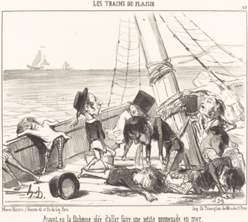 Ayant eu la fâcheuse idée d'aller faire une petite promenade en mer, 1852. Creator: Honore Daumier.