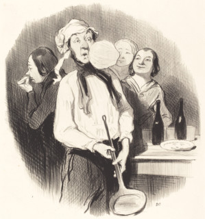 Les Crêpes, 1845. Creator: Honore Daumier.