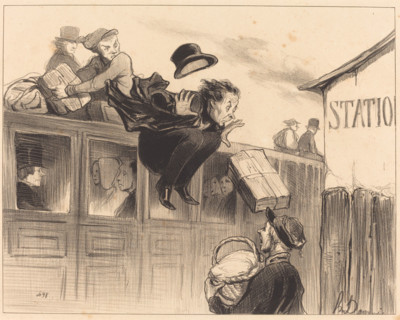 Trente secondes de station, 1843. Creator: Honore Daumier.