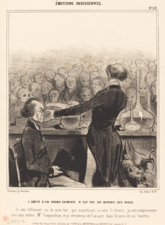 L'amitié d'un grand chimiste n'est pas un bienfait des dieux, 1841.  Creator: Honore Daumier.