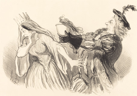 Hamlet, 1851. Creator: Honore Daumier.