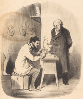 Faudra que je vous fasse faire un jour mon portrait dans ce genre là..., 1848. Creator: Honore Daumier.
