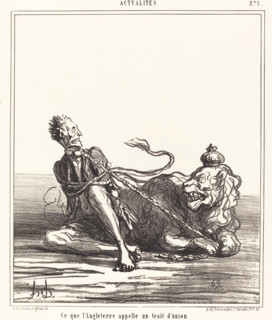 Ce que l'Angleterre appelle un trait-d'union, 1867. Creator: Honore Daumier.