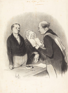 Devant M. le Maire, 1845. Creator: Honore Daumier.