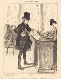 Avoir perdu sa demi-tasse au Domino et sa bourse dans la rue, 1839. Creator: Honore Daumier.