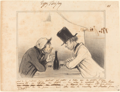 Faut de la prudence père Balivot, vot petite a seize ans..., 1842. Creator: Honore Daumier.