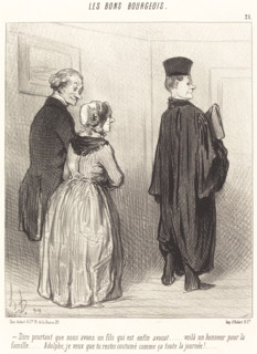 Dire pourtant que nous avons un fils qui est enfin avocat..., 1846. Creator: Honore Daumier.