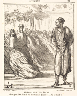 Réflexion intime d'un épicier, 1867.  Creator: Honore Daumier.