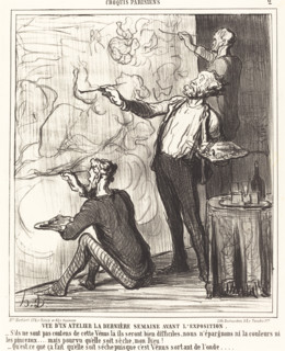 Vue d'un atelier la dernière semaine avant l'exposition, 1864.  Creator: Honore Daumier.